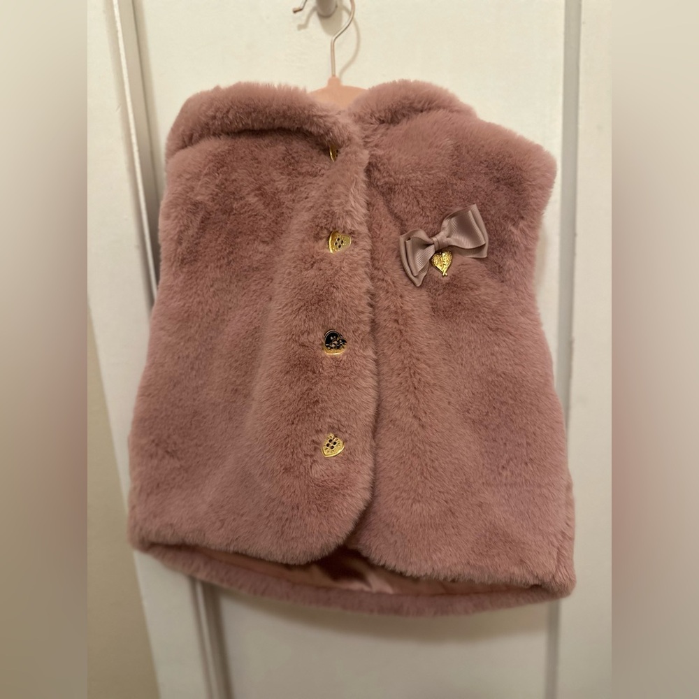 Angel's Face Mauve Pink Faux Fur Gilet/Vest - Size 4-5Y